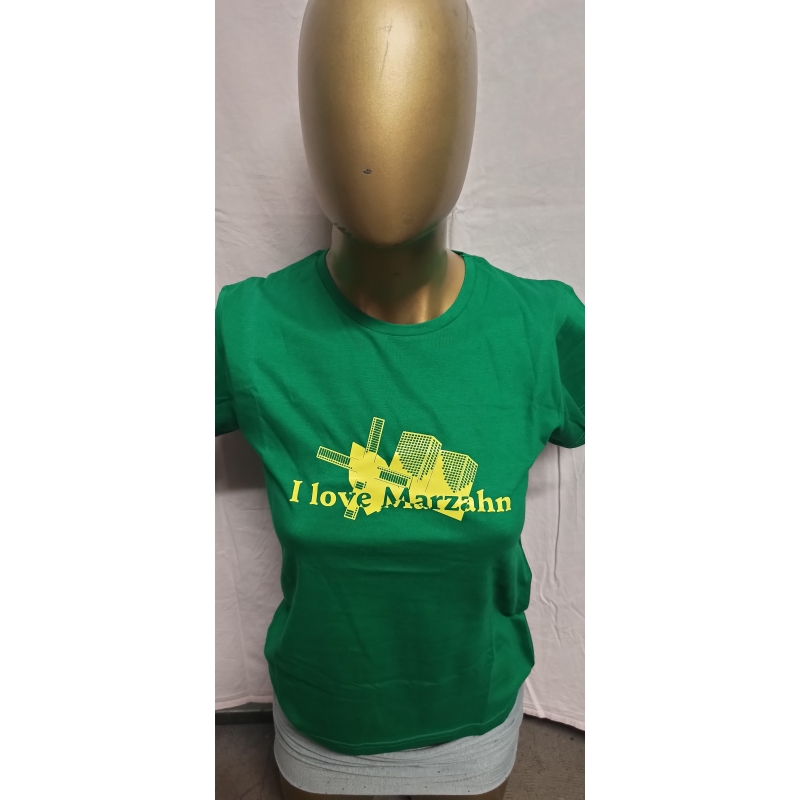 "I love Marzahn" Miss Damen in M Kellygreen mit Aufdruck gelb, S11386