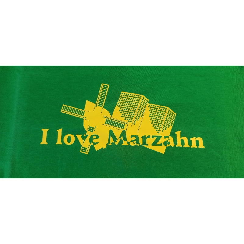 "I love Marzahn" Miss Damen in M Kellygreen mit Aufdruck gelb, S11386