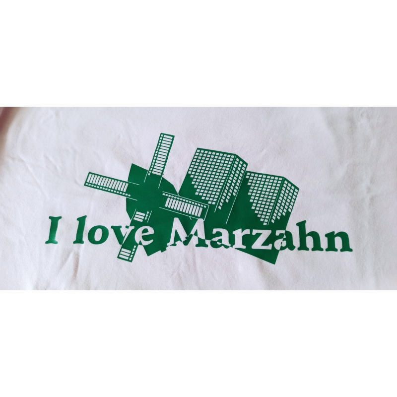 "I love Marzahn" Classic-T Damen in L Rosa mit Aufdruck Grün  ST2600