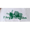 "I love Marzahn" Classic-T Damen in L Rosa mit Aufdruck Grün  ST2600