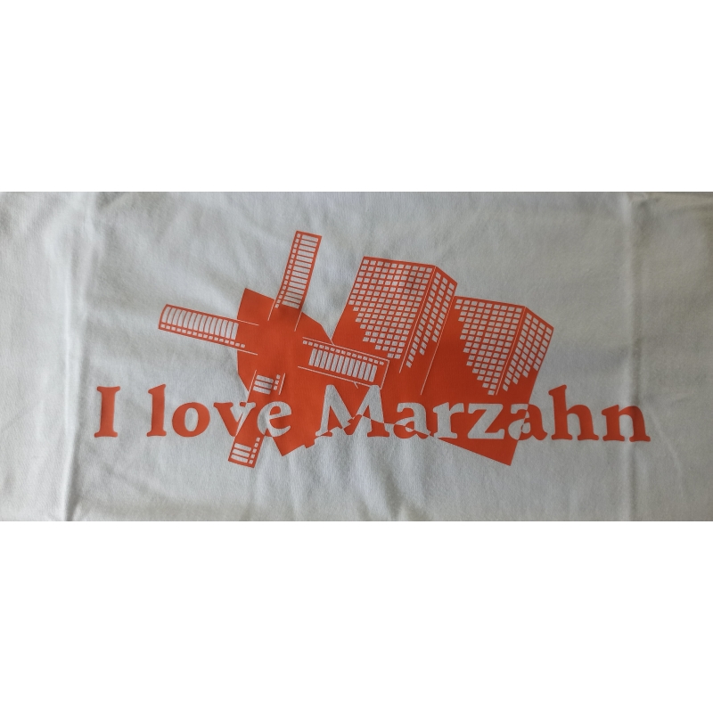 "I love Marzahn" Miss Damen in L Weiß mit Aufdruck Orange, S11386