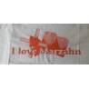 "I love Marzahn" Miss Damen in L Weiß mit Aufdruck Orange, S11386