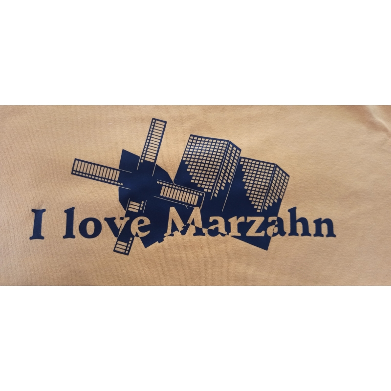 "I love Marzahn" Lady O Damen in XL Goldgelb mit Aufdruck Schwarz, S11830