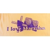 "I love Marzahn" Lady O Damen in XL Goldgelb mit Aufdruck Aubergine  S11830