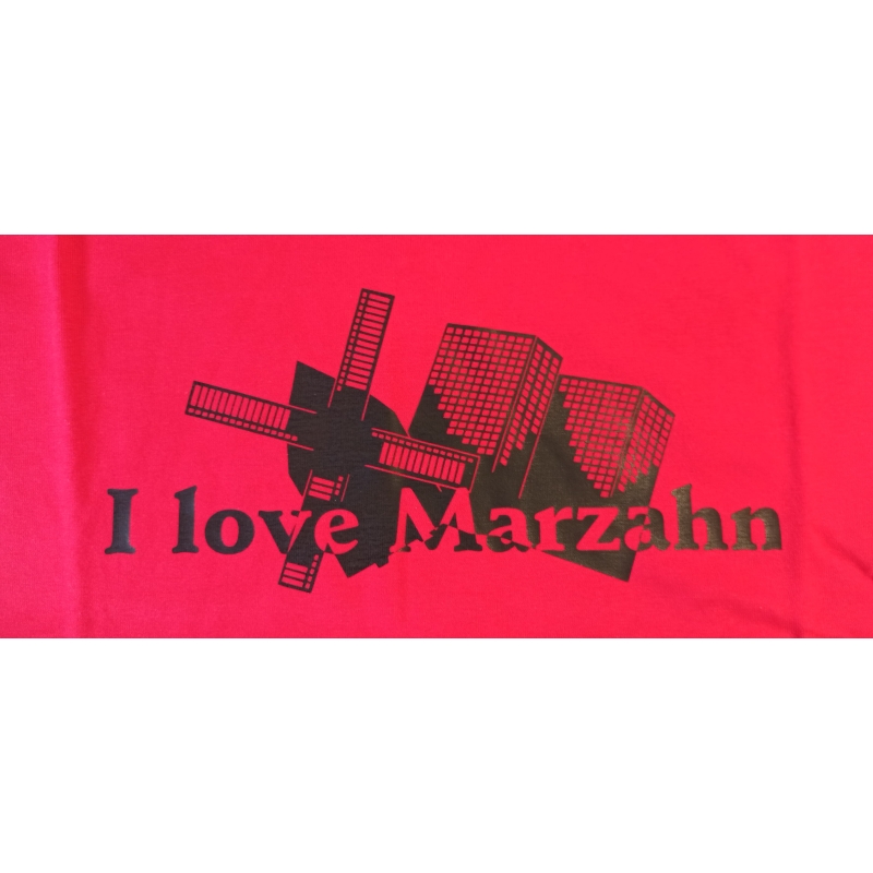 "I love Marzahn" Imperial Damen in XL Rot mit Aufdruck schwarz S11502