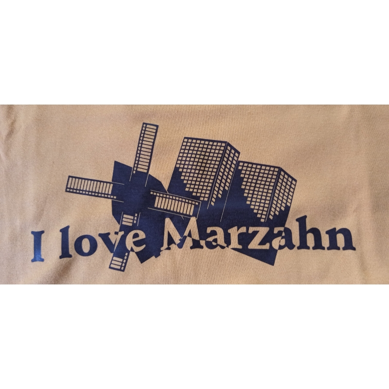 "I love Marzahn" Lady O Damen in XXL Goldgelb mit Aufdruck Braun, S11830