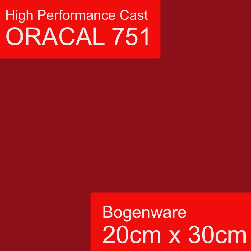 Oracal 751 Economy Cal Glanz | selbstklebende Plotterfolie | auch als Möbelfolie geeignet |Dunkelrot