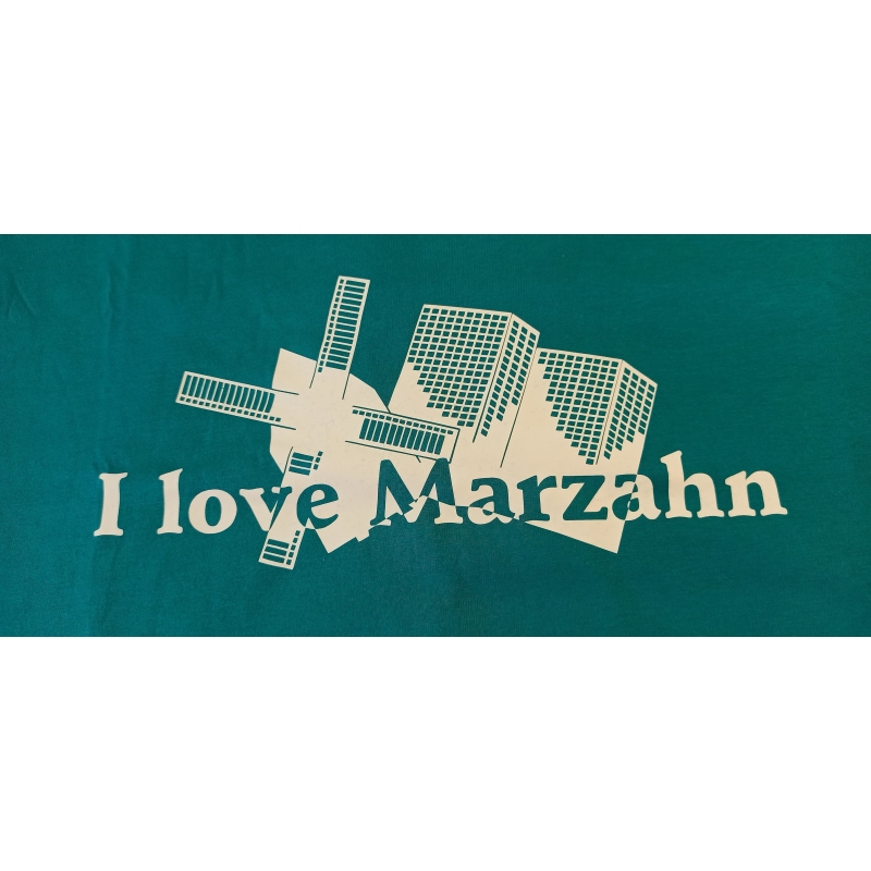 "I love Marzahn" Regent Men in S Emerald mit Aufdruck in Creme S11380