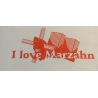 "I love Marzahn" Regent Men in S Weiß mit Aufdruck in Orange S11380