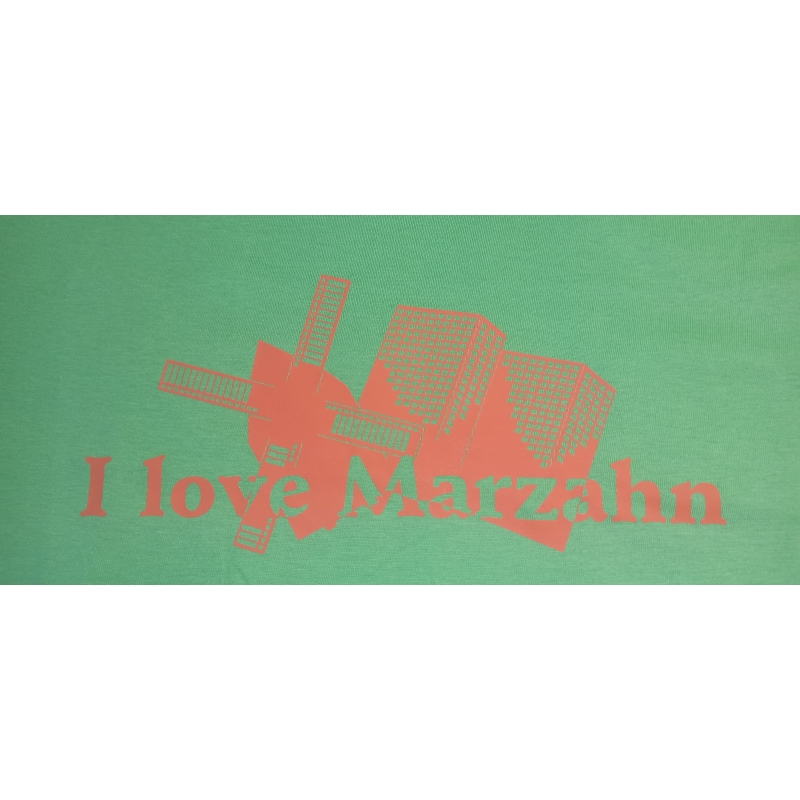 "I love Marzahn" Round-T Men in M Fern Green mit Aufdruck in Orange JN001