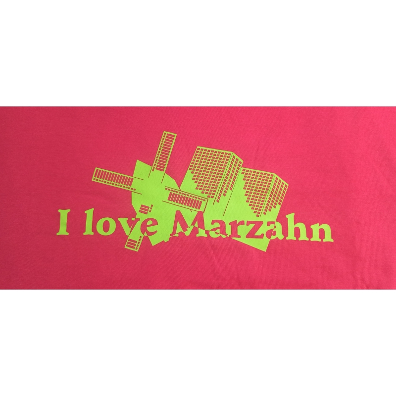 "I love Marzahn" Regent Men in M Rot mit Aufdruck in Apfelgrün S11380