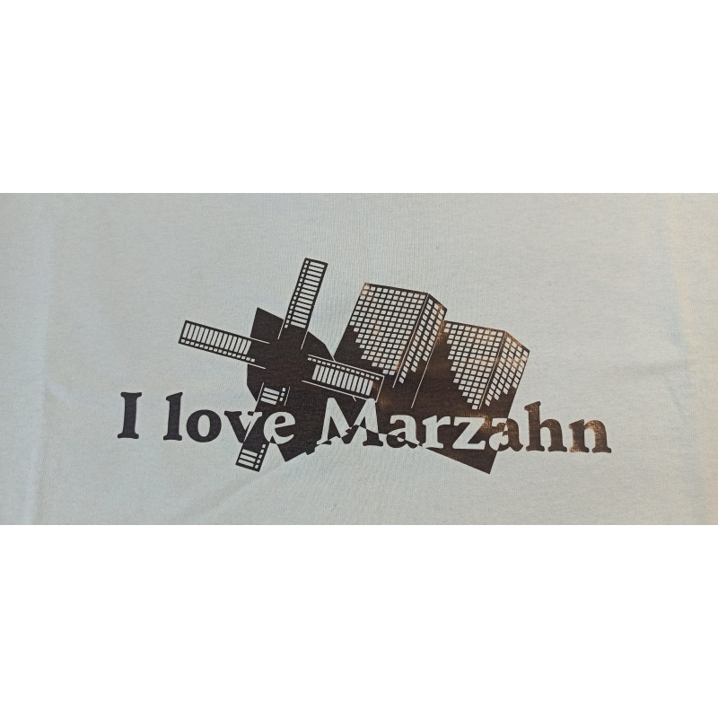 "I love Marzahn" Super Premium Men in L Sky Blue mit Aufdruck in Schwarz F61-044-0