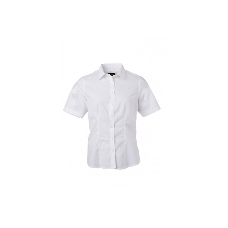 Ladies' Shirt Shortsleeve Oxford L Weiß