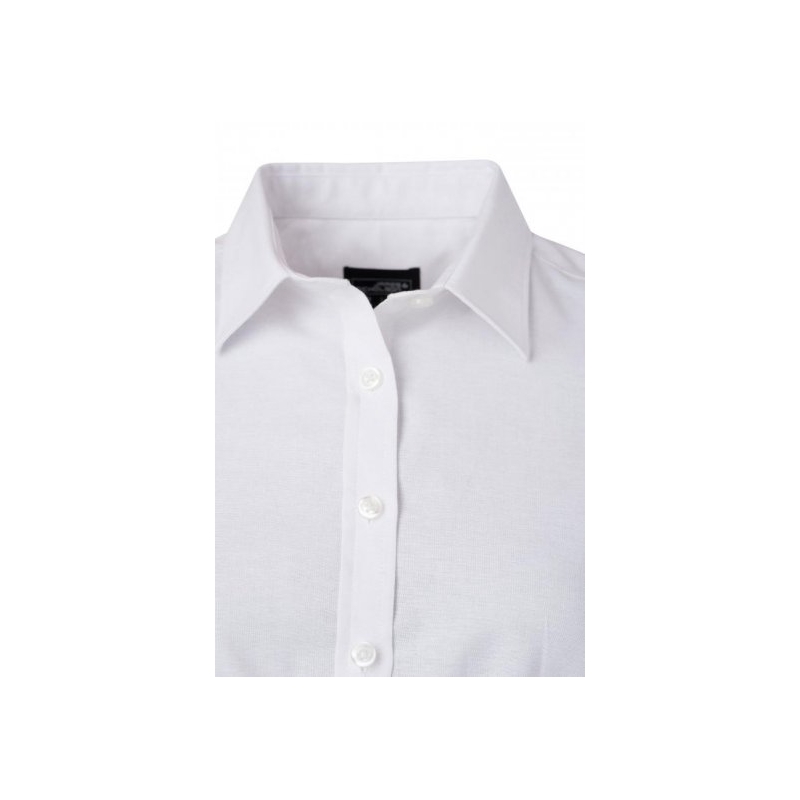 Ladies' Shirt Shortsleeve Oxford L Weiß