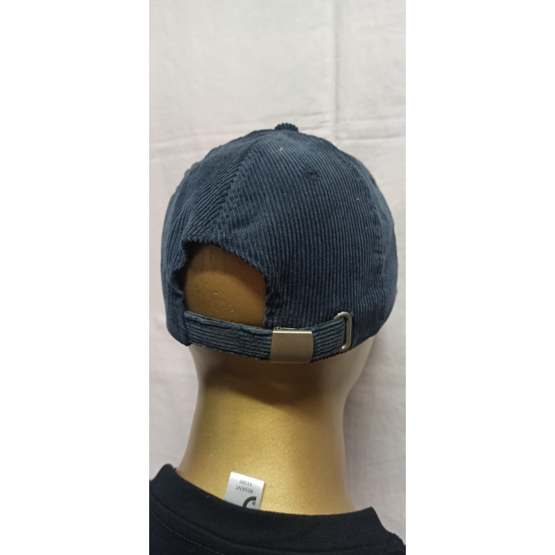 6 Panel Cord-Kappe Navy mit roter Unterseite des Schirmes MB115