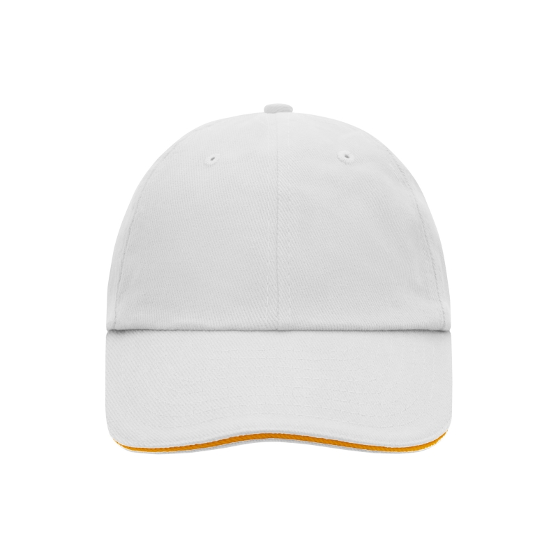 6 Panel Raver Sandwich Cap Weiß/Orange MB6112