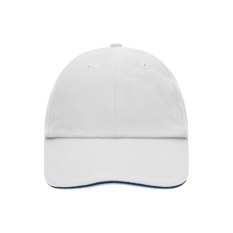 6 Panel Raver Sandwich Cap Weiß/Navy MB6112