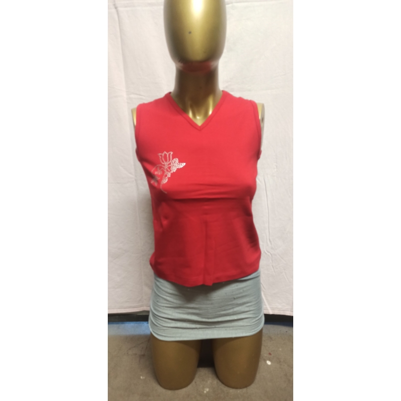 "Blume" aus Glitzer Damen in S Tanktop Rot