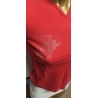 "Blume" aus Glitzer Damen in S Tanktop Rot