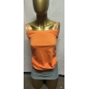 Damen TOP mit Spaghettiträger JN359 orange S mit Glitzeraufdruck