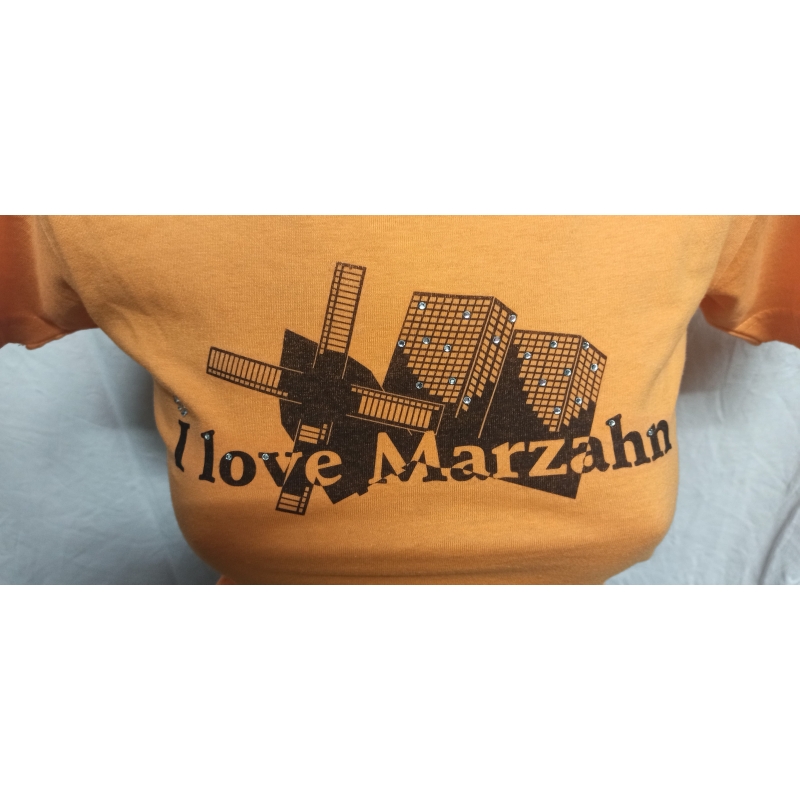 "I love Marzahn" Glitzersteine Damen in S Classic Stedman Orange ST2600