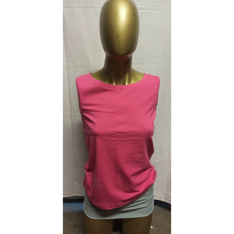 Damen Top Tanktop M, Pink mit einem Schmetterling aus...