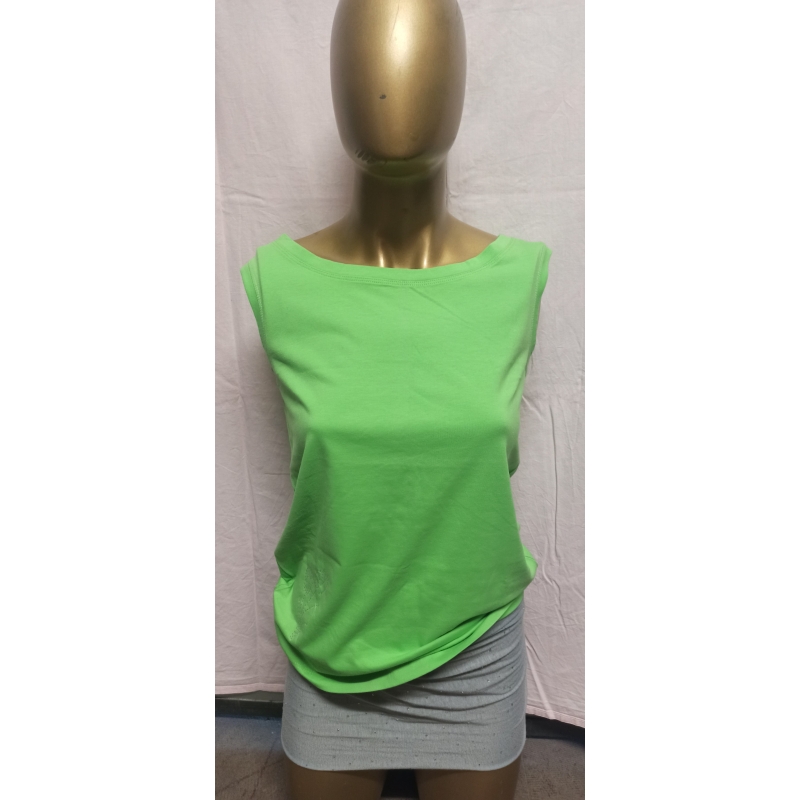 "Blume" aus Glitzersteinen Damen Tanktop M Apfelgrün JN 360