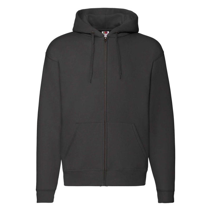 Men Premium Zip Thru Hooded Sweat - 62-034-0 Schwarz XL