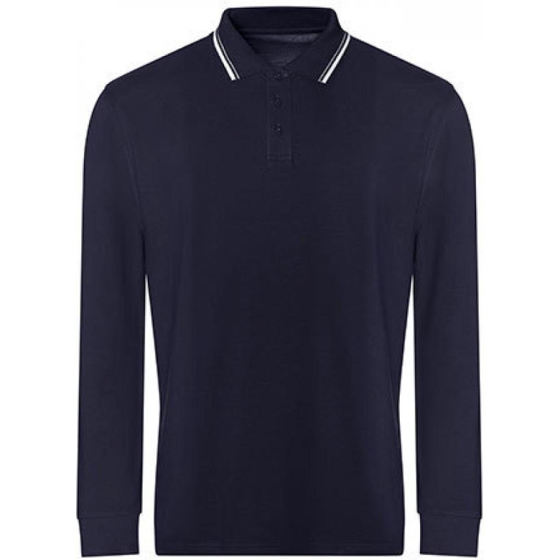 Just Polos JP103 | Long Sleeve Tipped 100 Polo M, Navy/Weiß