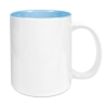 Keramiktasse 2 TWO TONES 11oz, Sublistar®-Coating Weiß/Hellblau