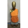 "Ornamente" mit Glitzeraufdruck One-Shoulder-Solid-Tank-Top Orange Größe L