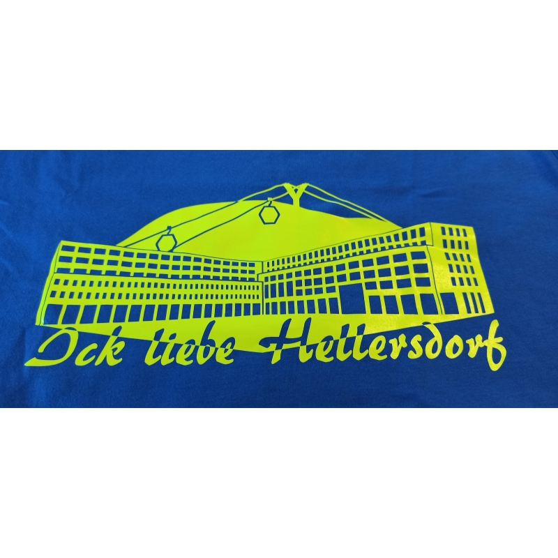 "Ick liebe Hellersdorf" Imperial Damen in M Royal mit Aufdruck Neongelb S11502