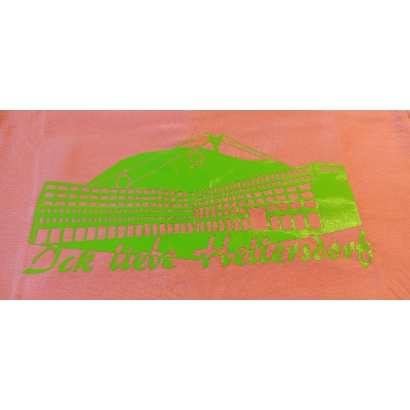 "Ick liebe Hellersdorf" Regent  Damen in M Apricot mit Aufdruck Apfelgrün S01825