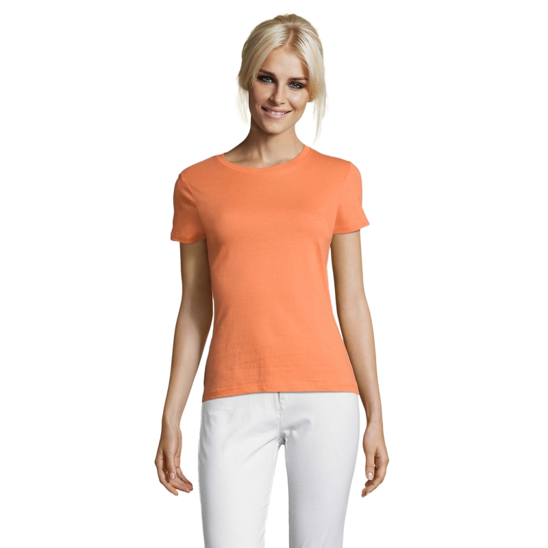 "Ick liebe Hellersdorf" Regent Damen in L Apricot mit Aufdruck Schwarz S01825