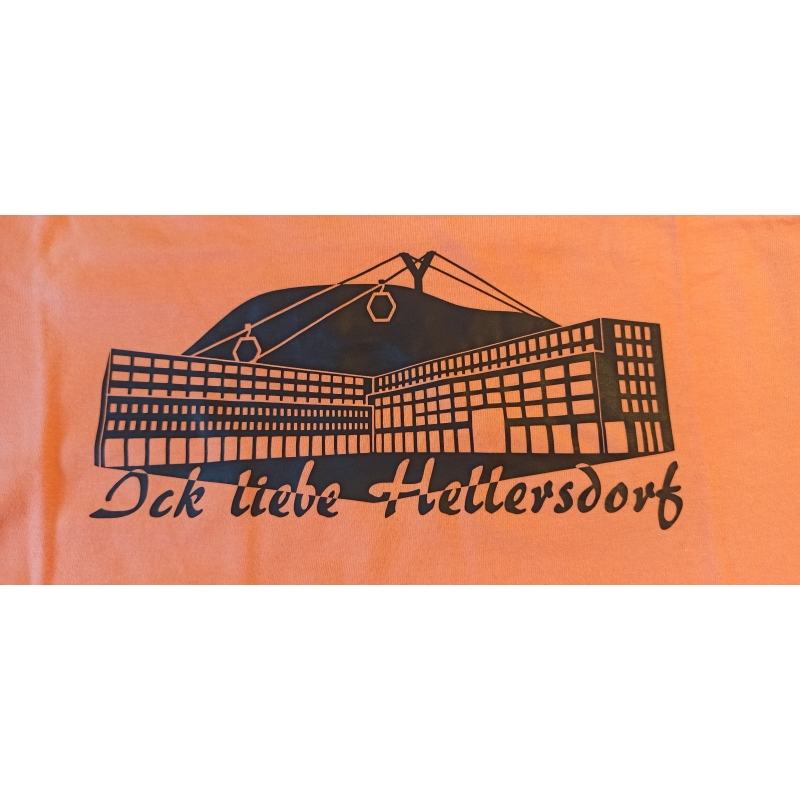 "Ick liebe Hellersdorf" Regent Damen in L Apricot mit Aufdruck Schwarz S01825