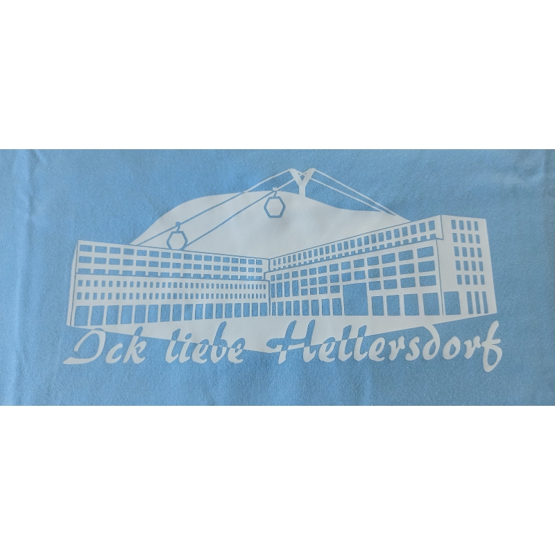 "Ick liebe Hellersdorf" Imperial Damen in XXL Sky mit Aufdruck Weiß S11502