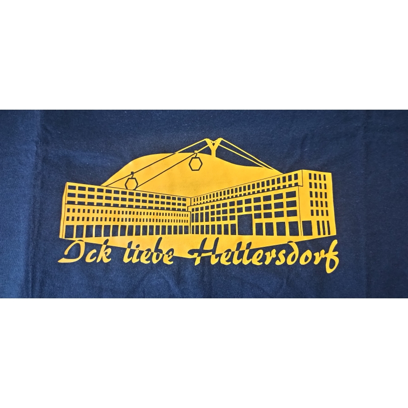 "Ick liebe Hellersdorf" Classic Herrenshirt Navy S mit Aufdruck Gelb ST2000