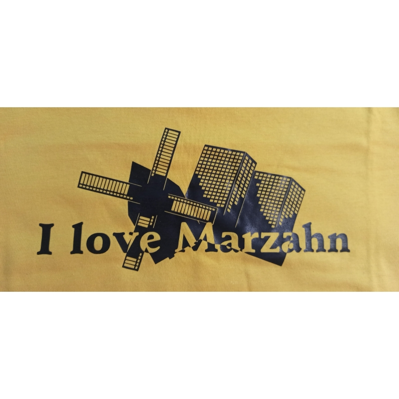 "I love Marzahn" Miss Damen in S Goldgelb mit Aufdruck schwarz S11386