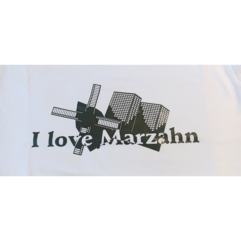 "I love Marzahn" Imperial Women in S Weiß mit Aufdruck schwarz S11502